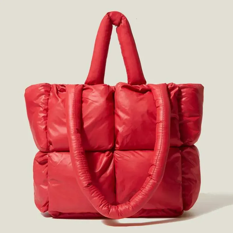 Borsa a tracolla imbottita da donna, in nylon e cotone, con tracolla, invernale, 2024_voghion.com