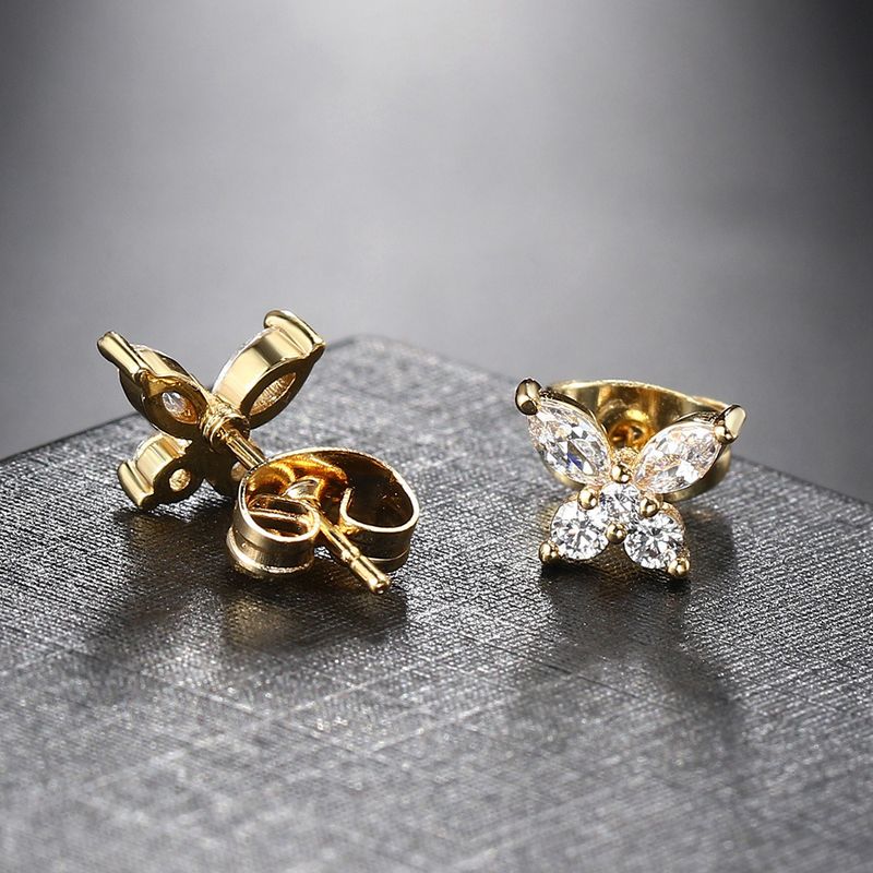 Orecchini unisex a farfalla con zirconi per donna, orecchini piercing versatili, orecchini alla moda e di grande vendita_voghion.com