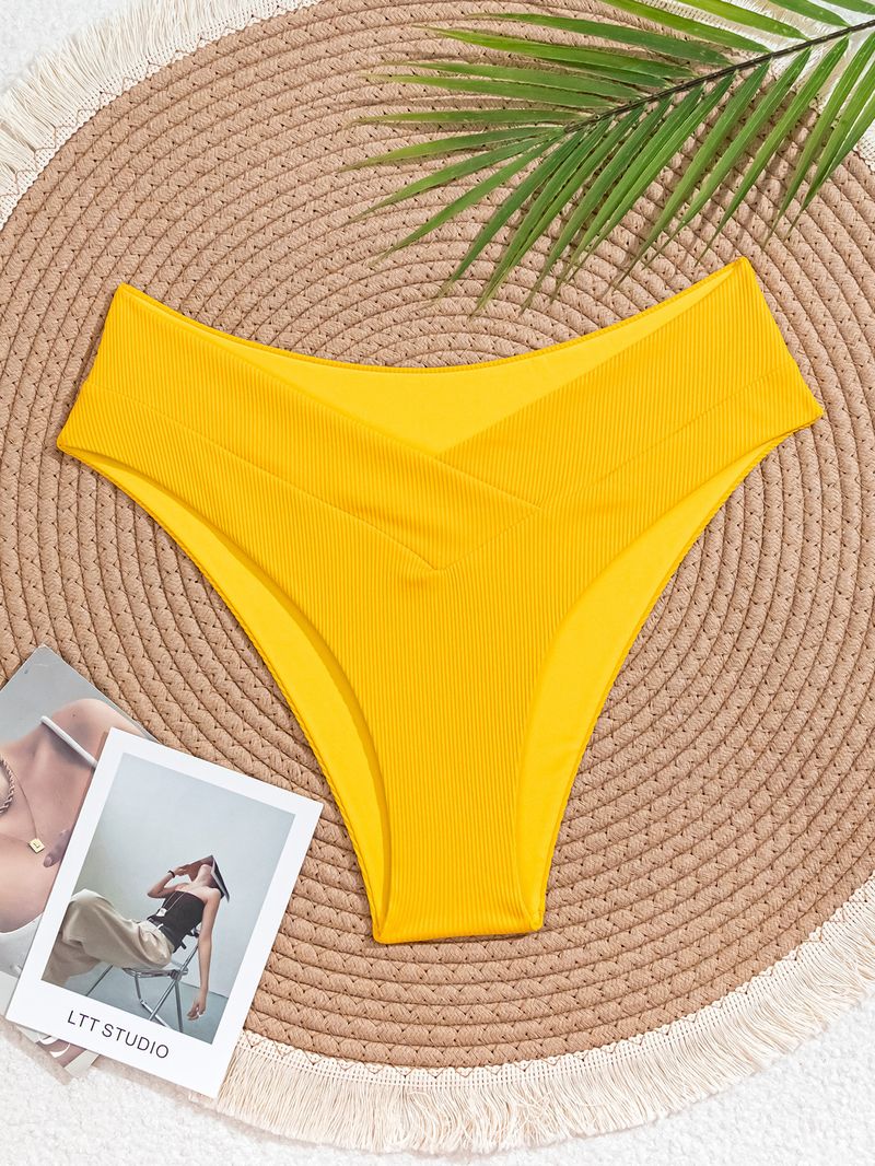 Costume da bagno da donna a vita alta, in tessuto morbido con motivo a croce a righe verticali, per spiaggia, vacanze, piscina e feste_voghion.com