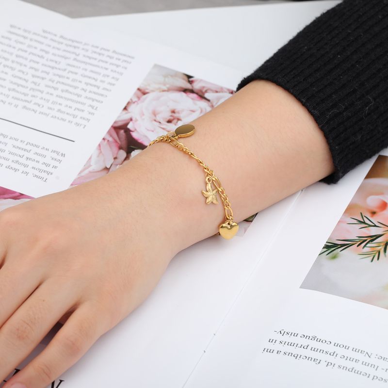 Women's Jewelry Shell Charm Bracelet Star Heart Sun Jewelry Hand Stainless Steel Accessories Elegant Valentine's Day Gift Bracelet_voghion.com