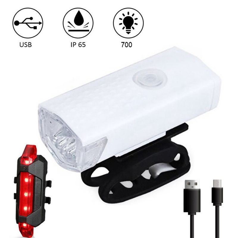 1 Set Front & Tail Light, Rotatable USB Rechargeable Waterproof Light Cycg At Night, Mountain Road Bike Lights For_voghion.com