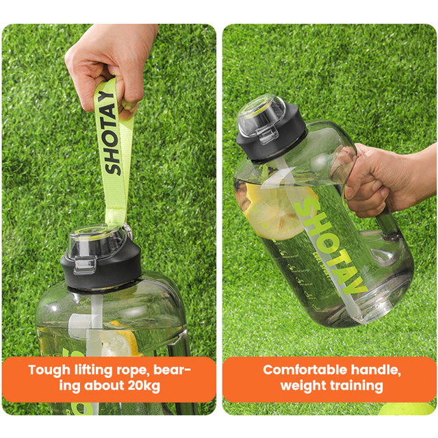 2-Liter-Wasserflasche mit Strohhalm, große tragbare Reiseflaschen für Training, Sport, Fitness, Becher mit Zeitskala, BPA-frei_voghion.com