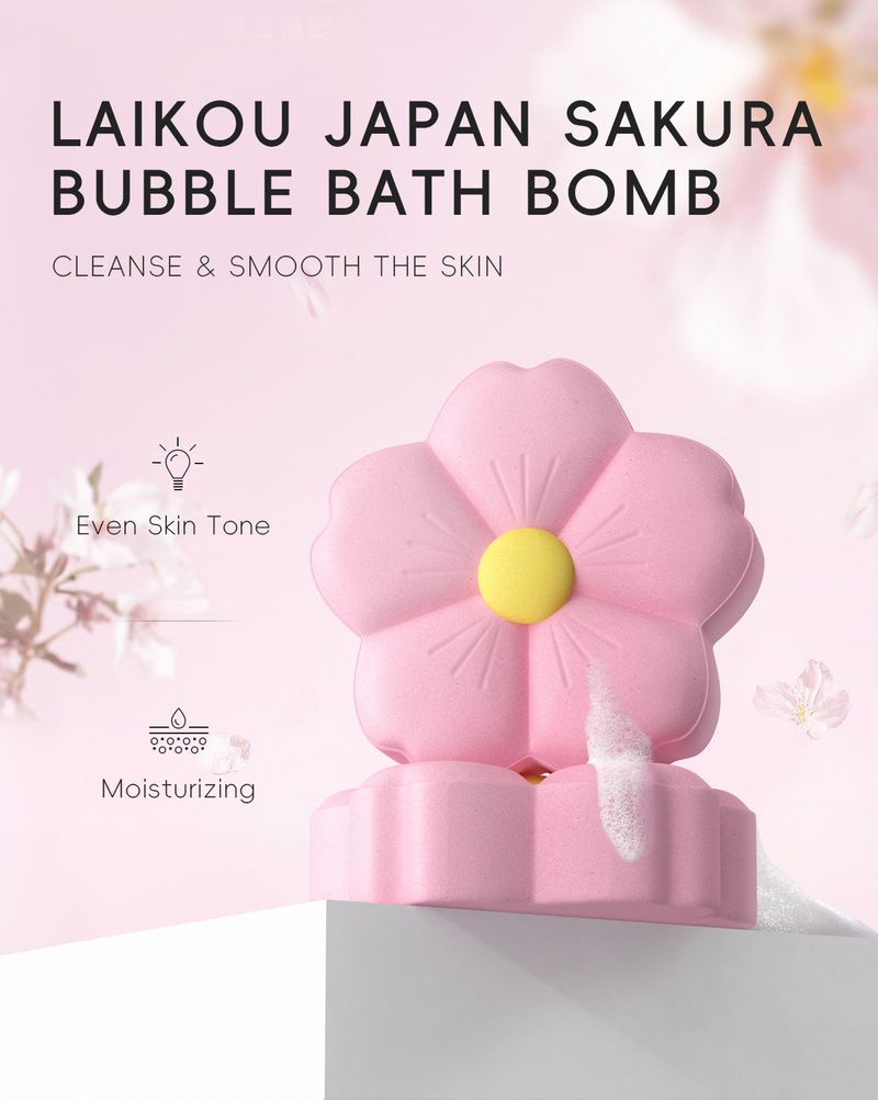 Sel de bain Explosion de fleurs de cerisier 80 g Hydratant Nettoyant Pores Bain Soins de la peau Soins du corps_voghion.com