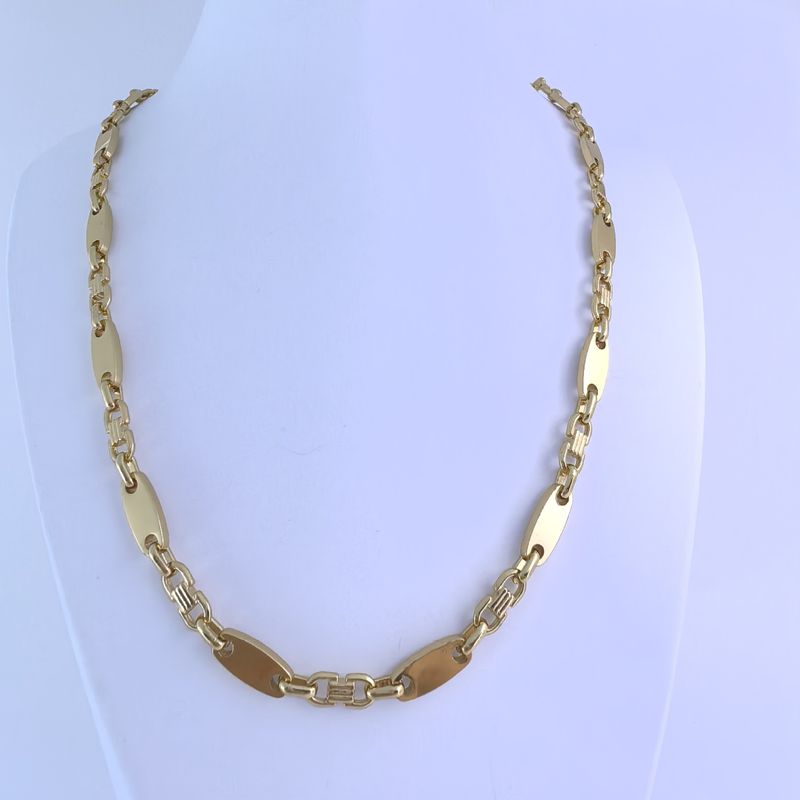 Modny męski ręcznie robiony, elegancki naszyjnik Emperor, gładki, ze stali nierdzewnej, z płaskim łańcuszkiem i pętelką_voghion.com