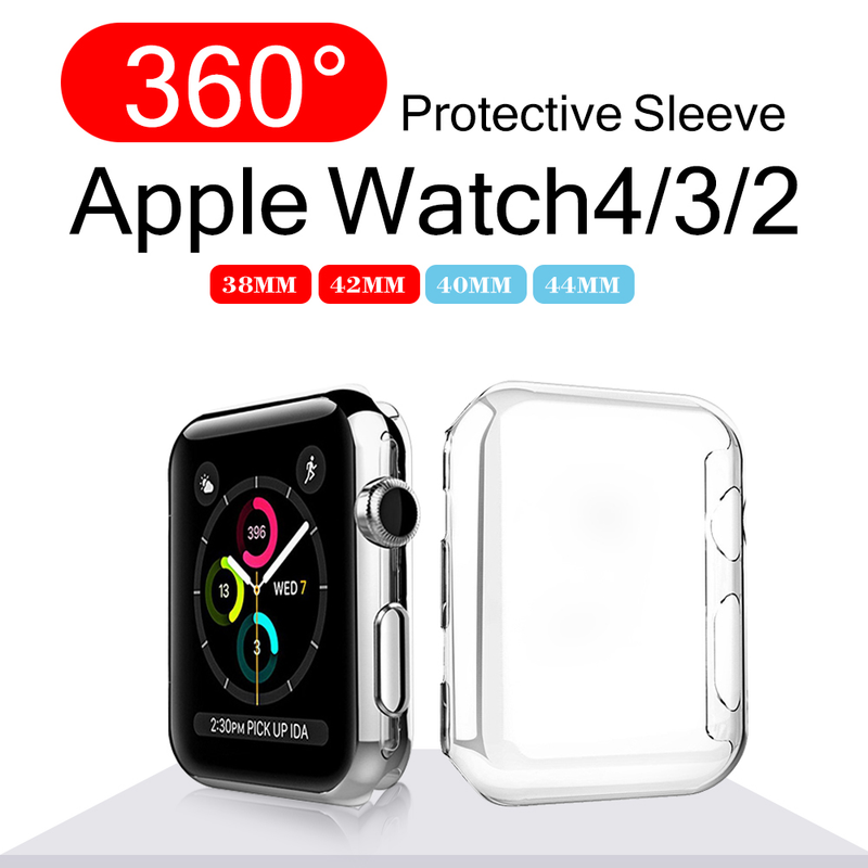 Plonas visas Apple Watch serijos dėklas 8 7 6 5 4 3 SE silikoninis dangtelis, skirtas iWatch 44 40 41 45 38 4249MM skaidrus TPU ekrano apsauginis sluoksnis_voghion.com