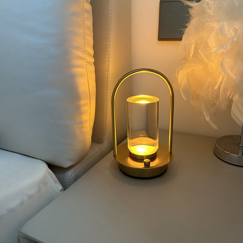 Portable Metal Table Lamp Rechargeable Cordless Touch Table Lamp 3 Color Dimming Battery Powered LED Desk Lamp For Bedroom_voghion.com