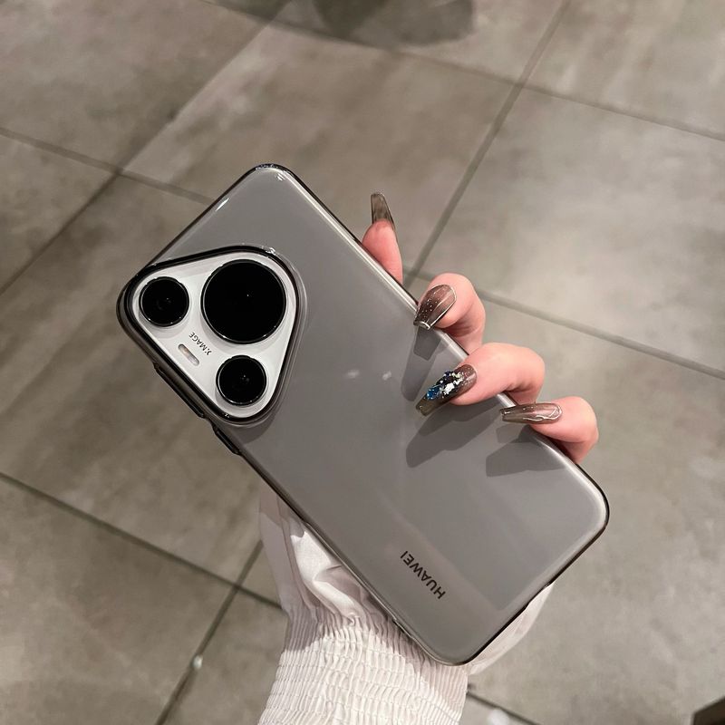 Custodia rigida per PC da 70 mm, antiurto e anti-impronte, trasparente, con foro grande, adatta a Huawei Pura Pro_voghion.com