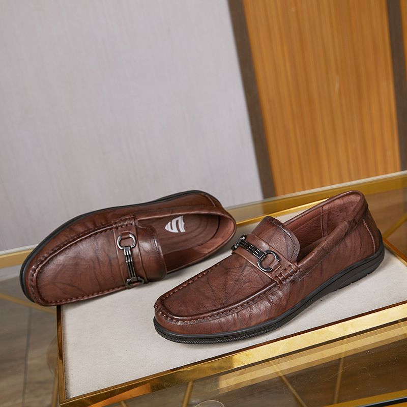 Comode scarpe basse in pelle casual slim fit per uomo_voghion.com