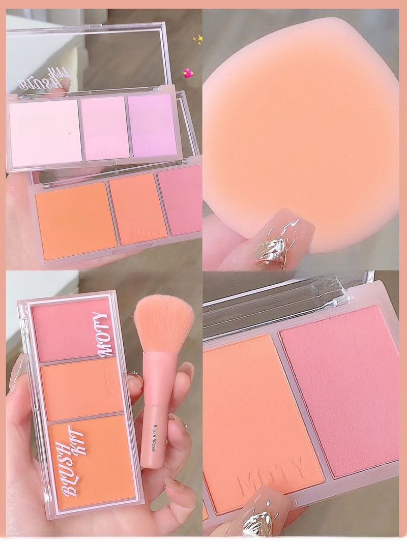 MOTY dreifarbiges Rouge-Püree-Rouge-Puder ist zart und einfach zu handhaben, um die Farbe und Vitalität des Mädchens zu zeigen, tragbar und günstig_voghion.com