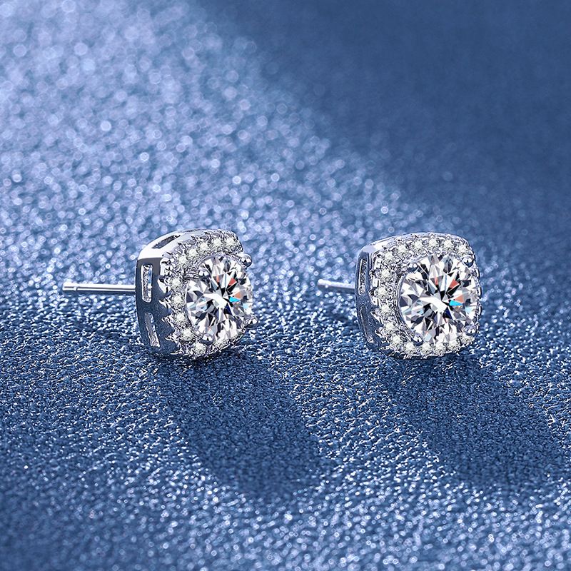 Orecchini da donna in zircone placcato argento, orecchini quadrati e rotondi, orecchini quadrati in stile Ming, alla moda e semplici._voghion.com