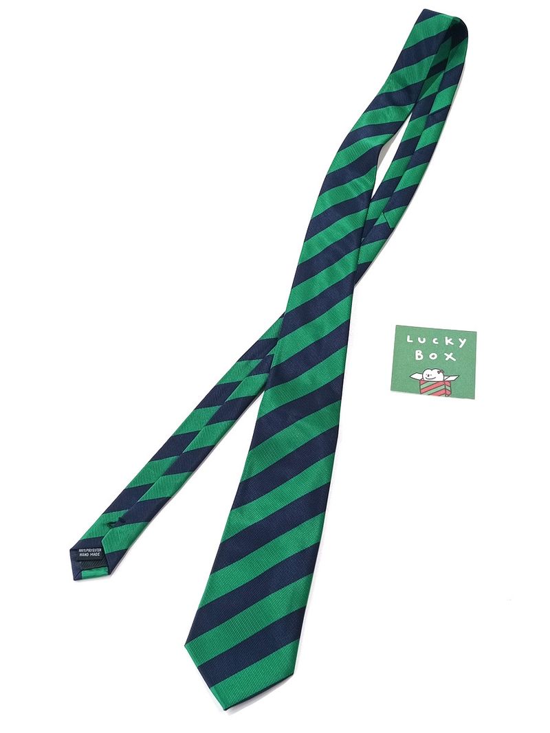 Cravatta a righe blu navy e verdi in jacquard di poliestere ad alta densità di alta qualità per donna, annodata a mano, stile lungo, per uomo, ampia_voghion.com