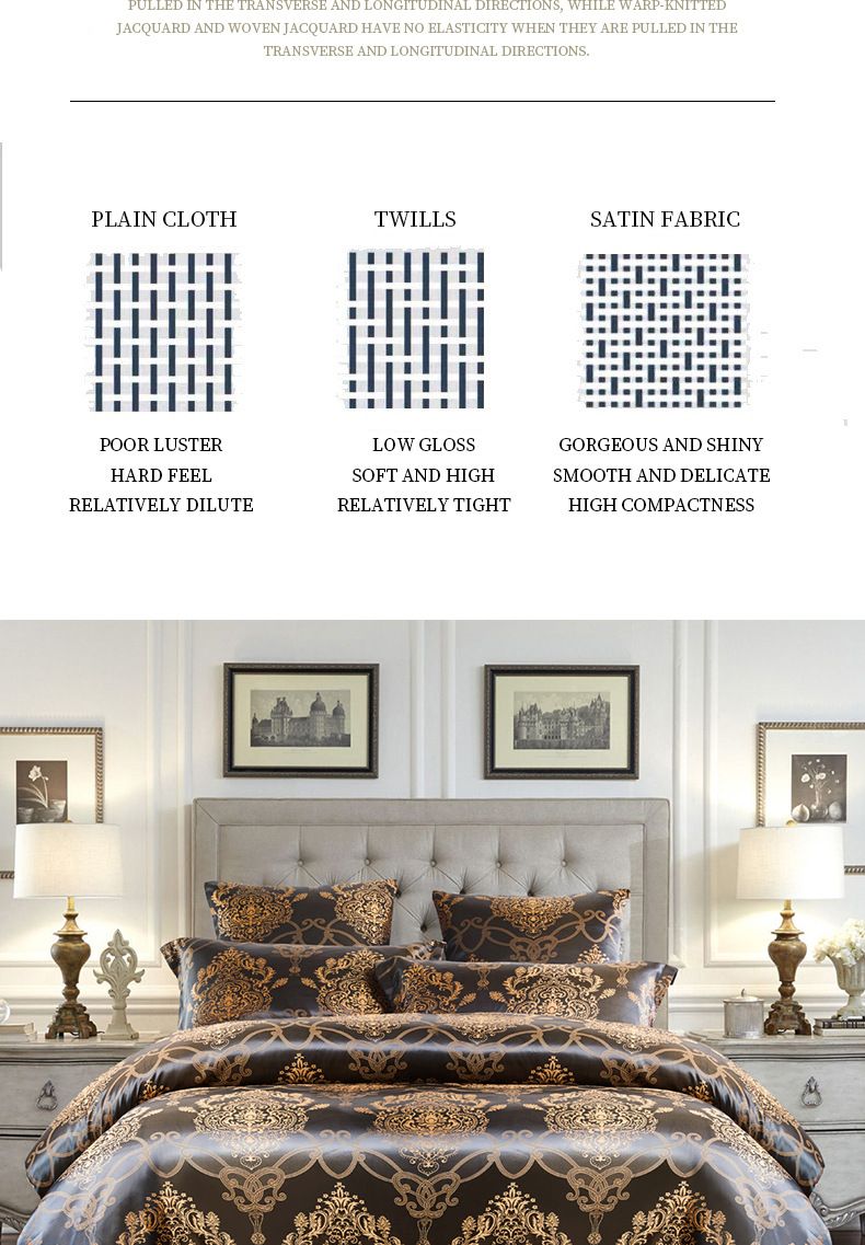 Set di biancheria da letto con trapunta in raso jacquard di lusso, morbida e setosa_voghion.com