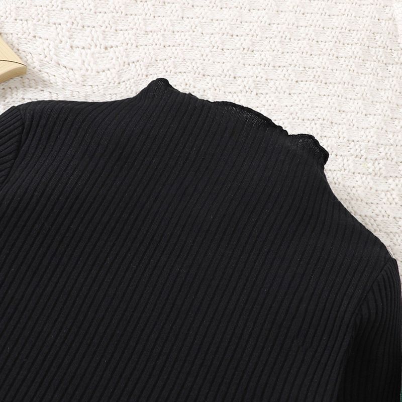 EW Abbigliamento per bambini Nuovi prodotti per la collezione autunnale per ragazze - Set top a maniche lunghe Pit Strip+gonna con spalline TZ669-A_voghion.com