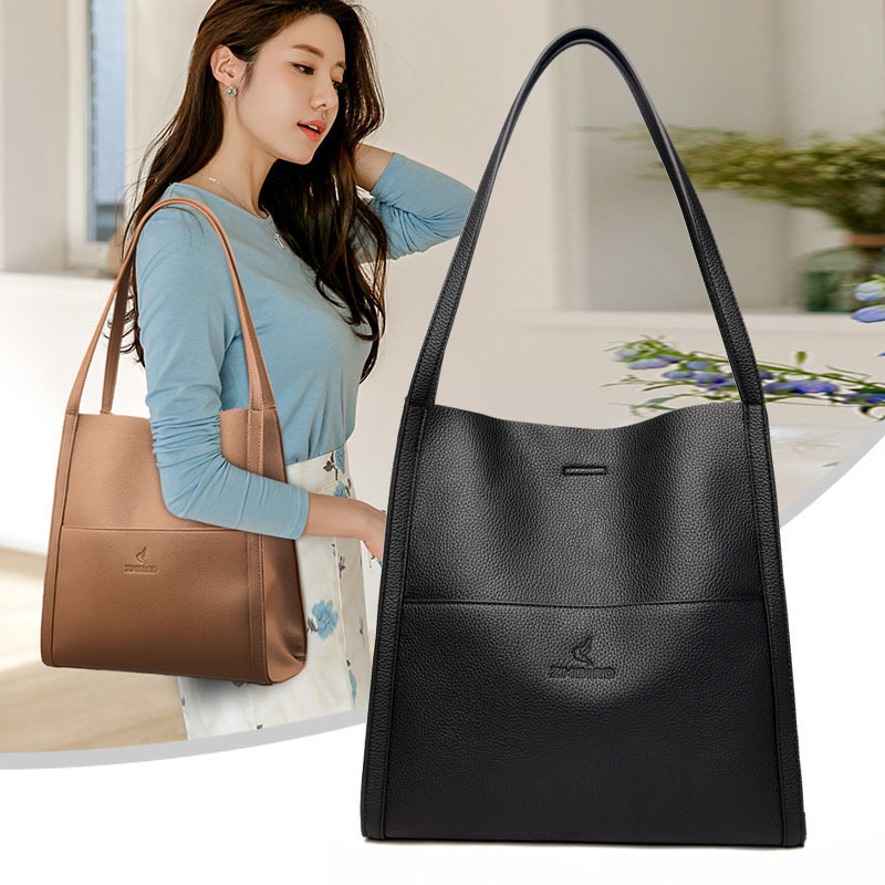 Genuine high-end leather bag women's new tote bag fashion and versatile large-capacity handbag armpit bag women_voghion.com