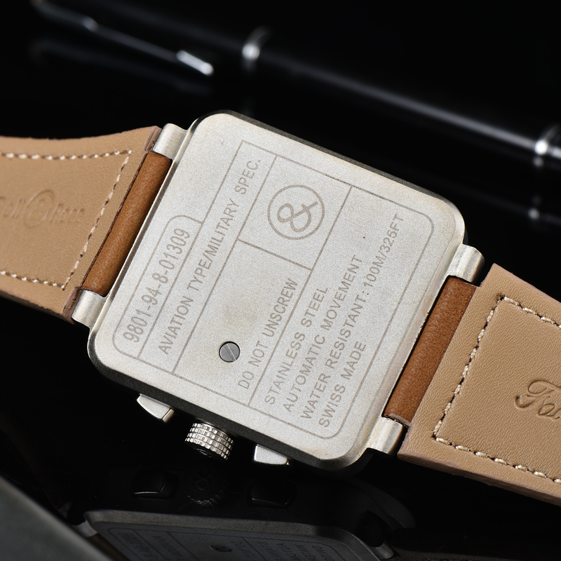 【Bell & Ross】 Alternatief sporthorloge met vierkante wijzerplaat, hoogwaardig leer_voghion.com