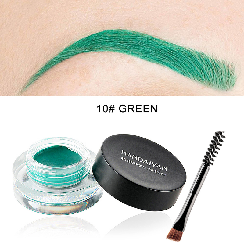 Coloré sourcil teinte pommade Gel rehausseur cosmétiques sourcils crème avec Kit de brosse rouge violet gris couleur_voghion.com