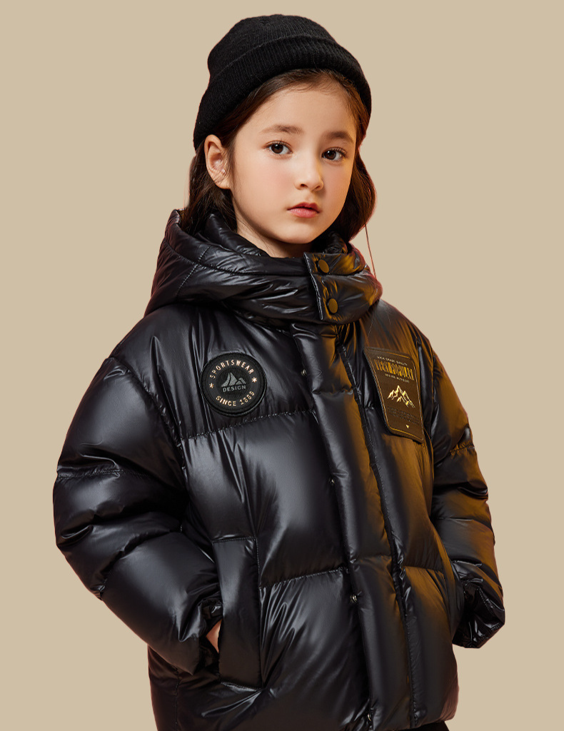 Kinder donsjack winter 90 wit eendendons zon kinder dikke zwarte goud jas tij_voghion.com