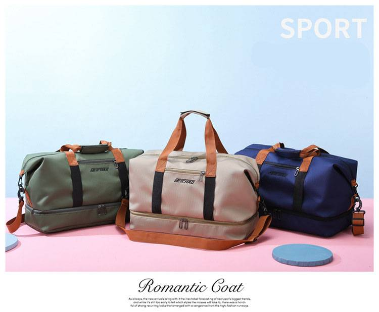 Sporttas voor dames met scheiding voor natte en droge spullen, opbergruimte voor schoenen, waterdichte reistas voor de sportschool, zwemmen, yoga en sport._voghion.com