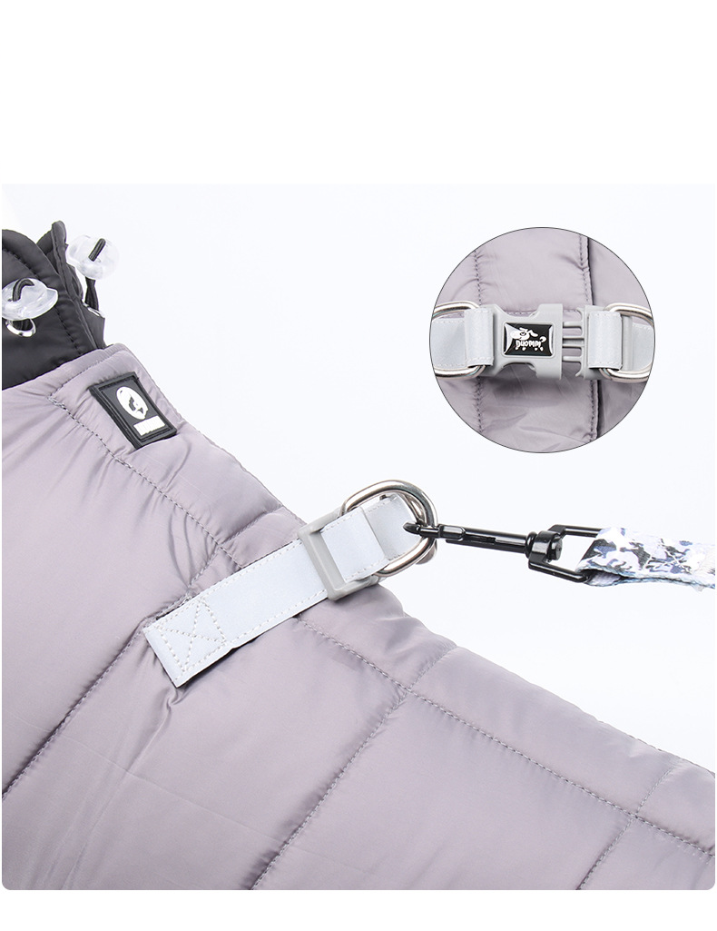 Hundekleidung Herbst und Winter reflektierende wasserdichte Welpen-Daunenjacke Winter dicke Vierbeiner-Kleidung Haustier-Baumwollkleidung_voghion.com