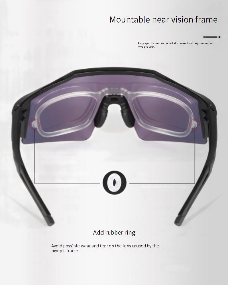 Polarized Four Lens Cycling Glasses Bicycle Windproof Goggles Polarized Road Bike Myopia Sunglasses_voghion.com