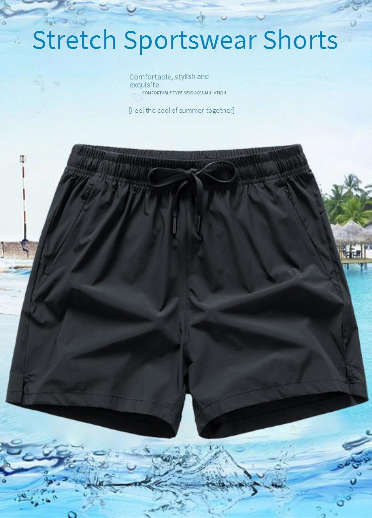 Men's Clothing Fashionable Beach Leisure Solid Color Quick Drying Loose Sports Shorts_voghion.com