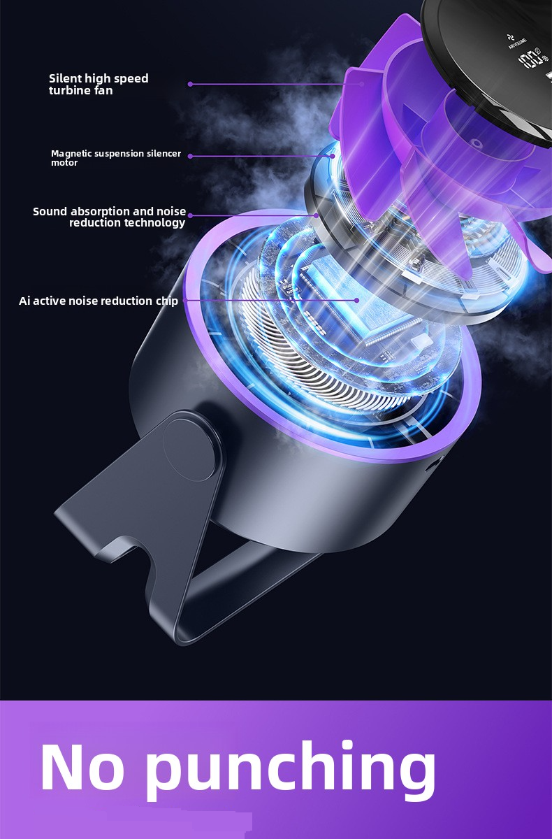 Ventilateur de bureau, chargement USB, affichage numérique, silencieux, pour bureau, dortoir, vent fort, petit format_voghion.com