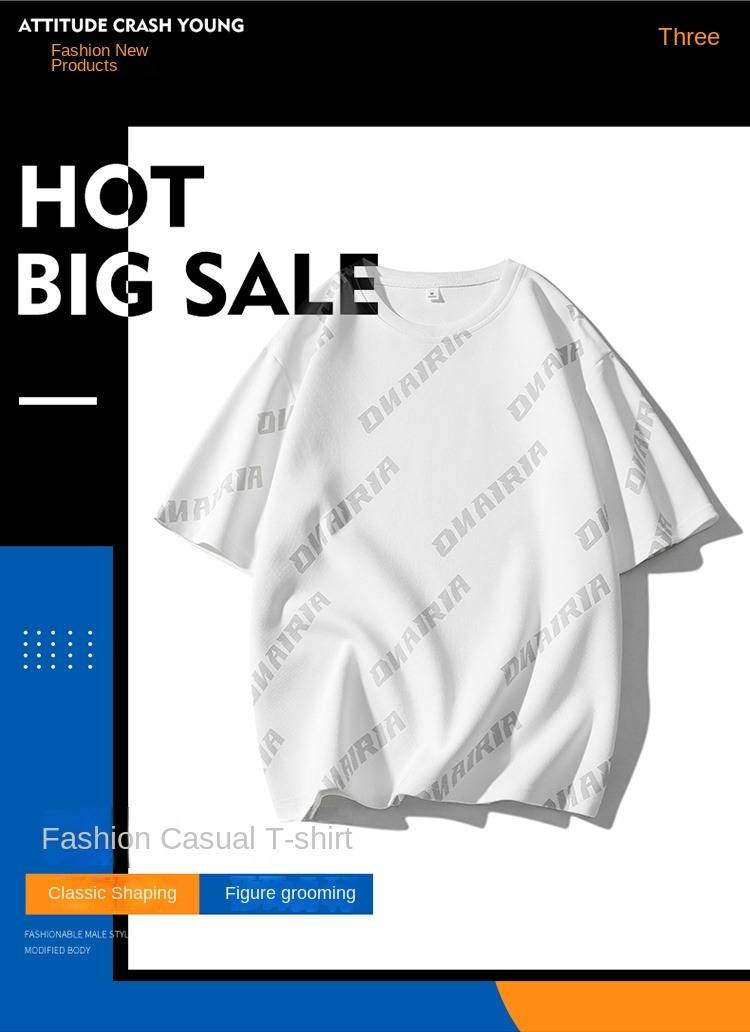 Summer Trendy Short-sleeved T-shirt, Round-neck Short-sleeved Base Layer Shirt, Youth Top_voghion.com