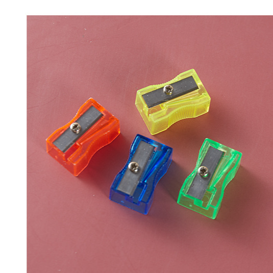 Vibrant Colorful Mini Pencil Sharpener - Portable Manual Pencil Sharpener For Students, Kids, Artists - Fun Transparent Geometric Design_voghion.com