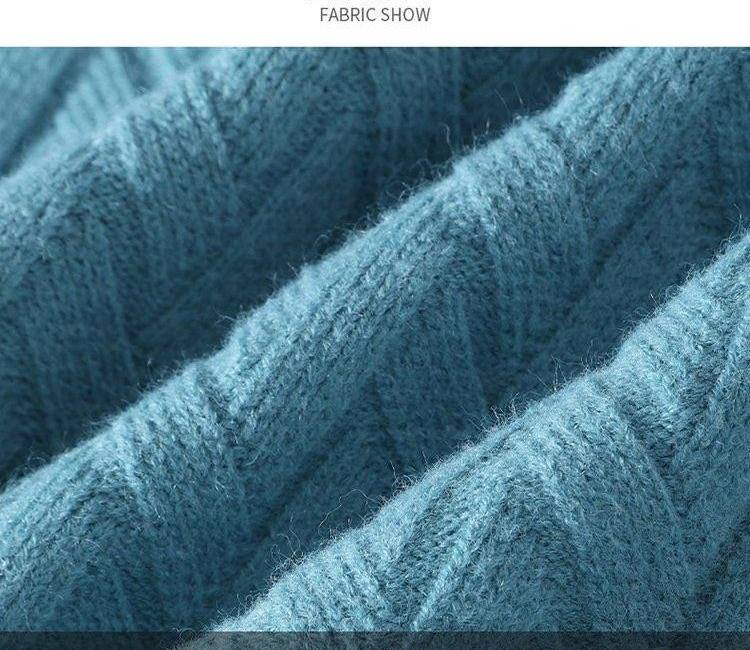 Pull oversize à col montant pour homme, idéal pour l'hiver - Pull doux et élégant pour un style décontracté et urbain (Bleu, Kaki, Rouge, Gris, Blanc, Noir)_voghion.com