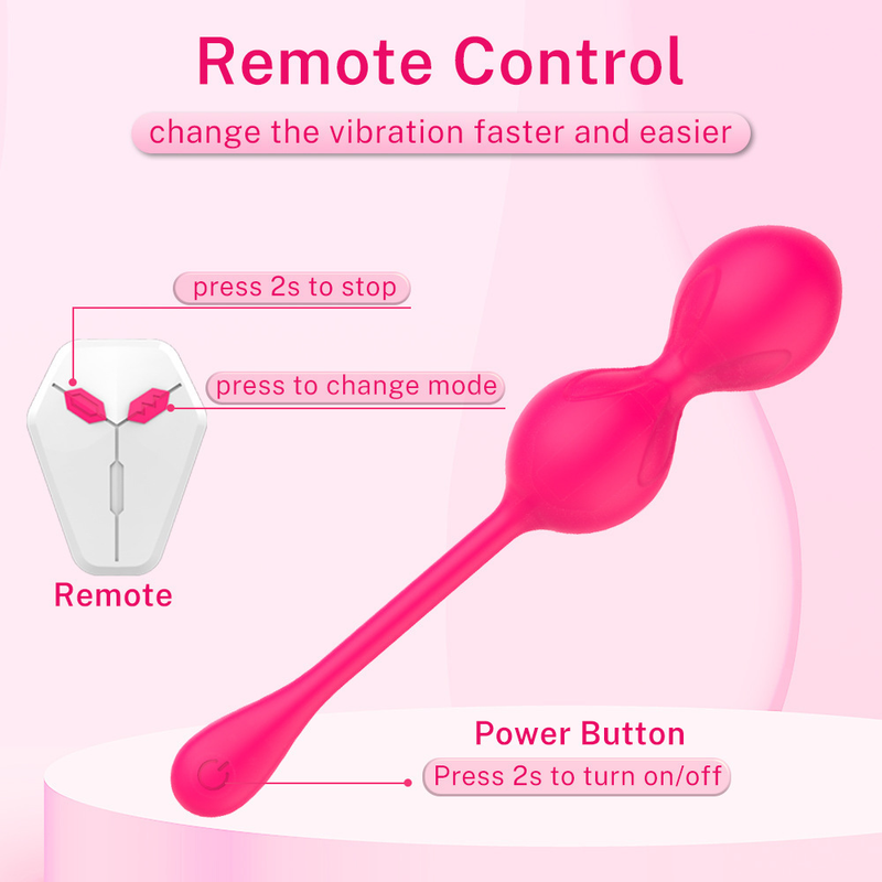 Kabelloser Fernbedienungsvibrator für Frauen, neuer vollflächiger Mini-Hantelball aus Silikon, Sexspielzeug für Erwachsene_voghion.com