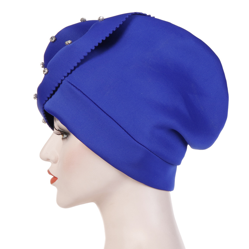 Perceuse à ongles coupée à la main, grande fleur à bride, chapeau turban de couleur unie, chapeau turban en coton_voghion.com