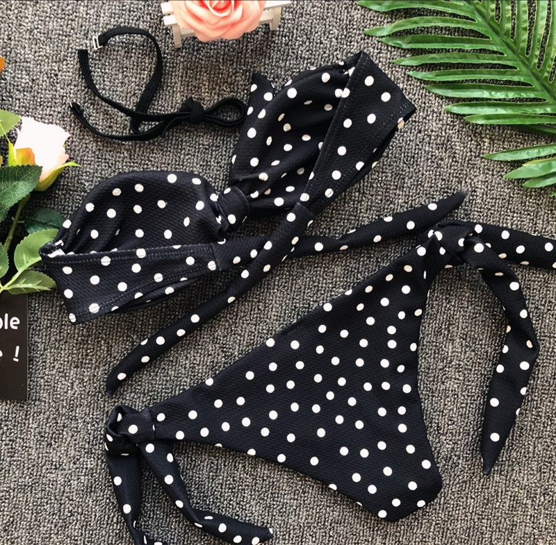 bikini sexy split bikini polka dot print swimsuit_voghion.com