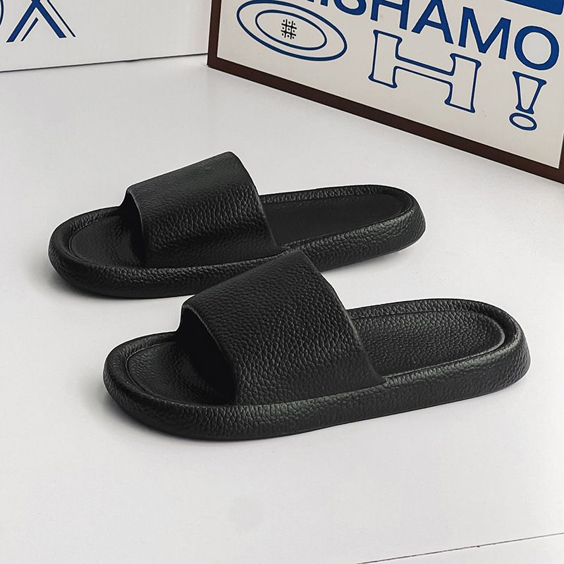 Herrenschuhe, neue, einfarbige, vielseitige, flache Hausschuhe für Zuhause und draußen, lässig, Strand, einzeilig_voghion.com