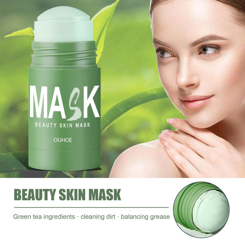 Máscara de Chá Verde, Bastão de Limpeza Facial, Hidratante, Limpeza Profunda, Removedor de Poros, Cravos, Máscara Facial, Controle de Oleosidade, Cosméticos e Maquiagem_voghion.com
