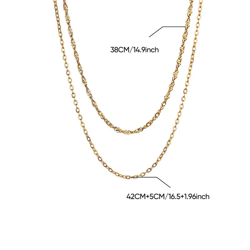 Edelstahl Mehrschichtige Mode Kubanische Kette Halskette Wasserdicht Nicht verblassend Schmuck Weihnachtsgeschenk_voghion.com