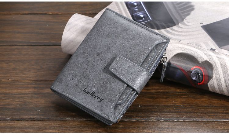 Portafoglio Baellerry da uomo versione corta verticale portamonete con cerniera multi-card portamonete semplice portafoglio per patente di guida_voghion.com