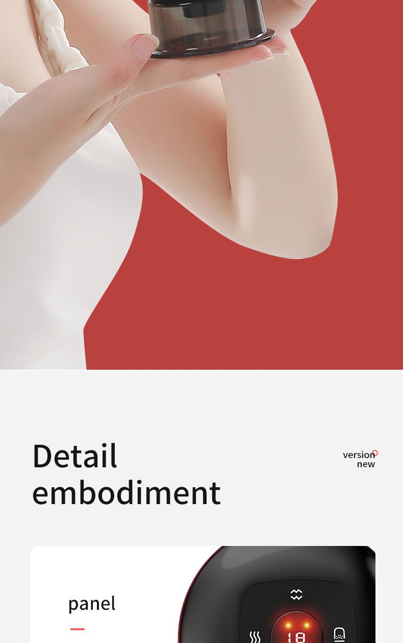 Electric Wireless Cupping Device Rechargeable Strong Suction Heat Therapy Handheld Acupoint Portable Vacuum Scraping_voghion.com