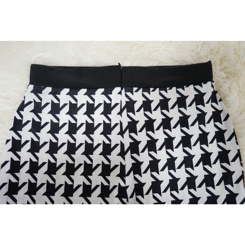 Damen-Langarm-Cardigan-Weste, Wickel-Hüftrock, bedrucktes dreiteiliges Set_voghion.com