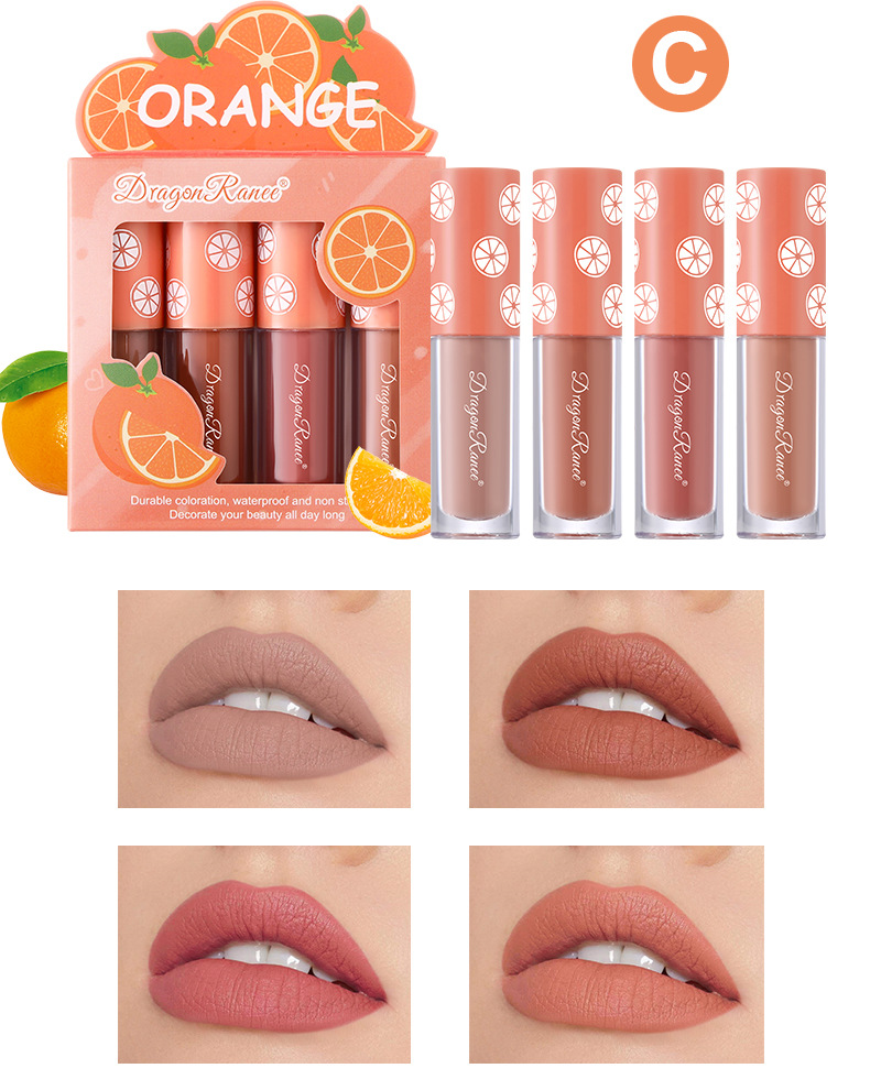 4-teiliges Mini-Set samtmatter Lipglosse – lang anhaltendes, nicht klebendes Lippen-Make-up mit Fruchtduft_voghion.com