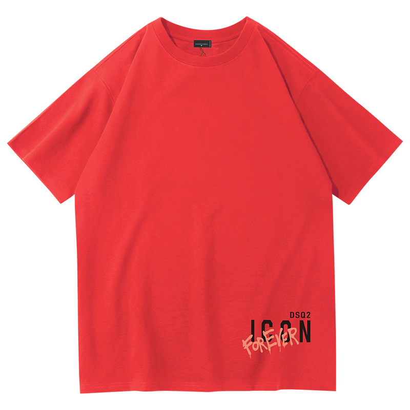 2023 Camiseta masculina solta ICON estampado carta casal verão moda algodão puro moda diária_voghion.com