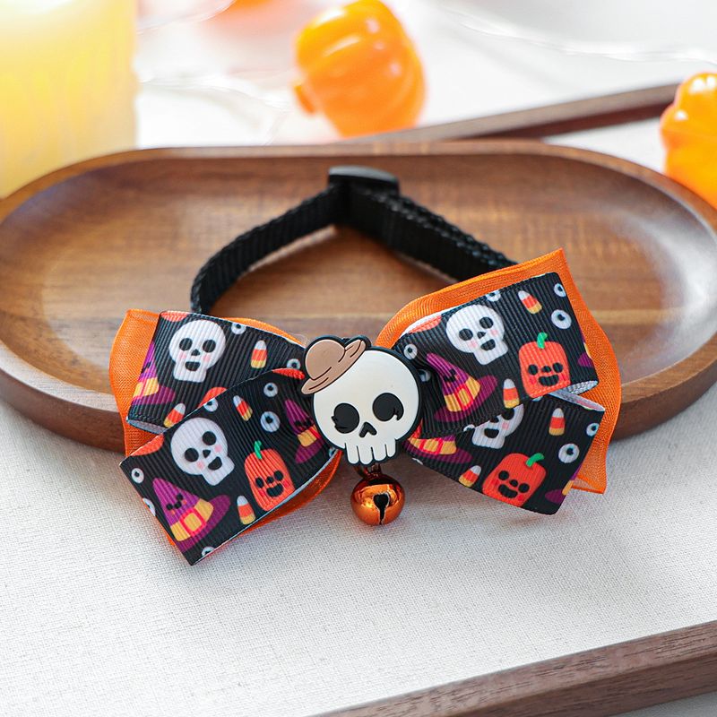 Decorazione per gatti di Halloween, divertente collezione di collari per cuccioli con zucca luminosa_voghion.com