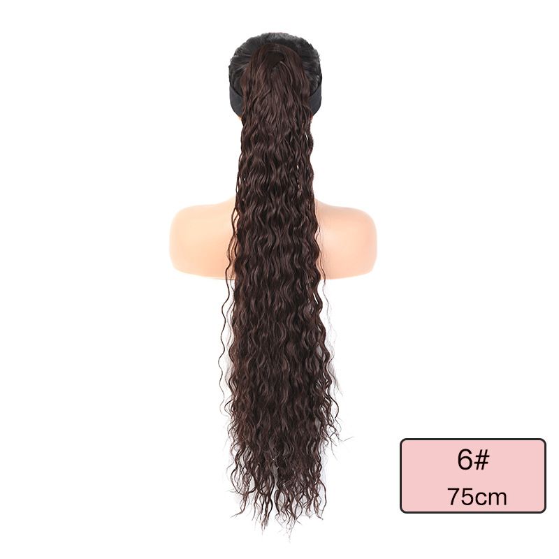 Extension per capelli Parrucca Coda di cavallo femminile Elastico Coulisse Rotolo di spaghetti istantanei Coulisse Fibra chimica Coulisse Borsa a rete Coda di cavallo Rotolo profondo_voghion.com
