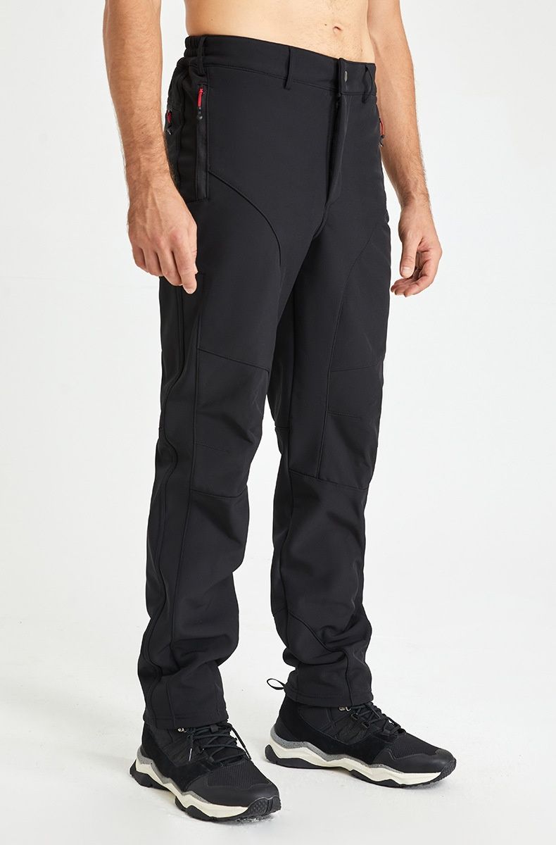 001 Winter Outdoor Soft Shell Jacket Men Fleece Lined Thickened Water-Resistant Skiing Hiking Warm Sports Long Pants Casual_voghion.com