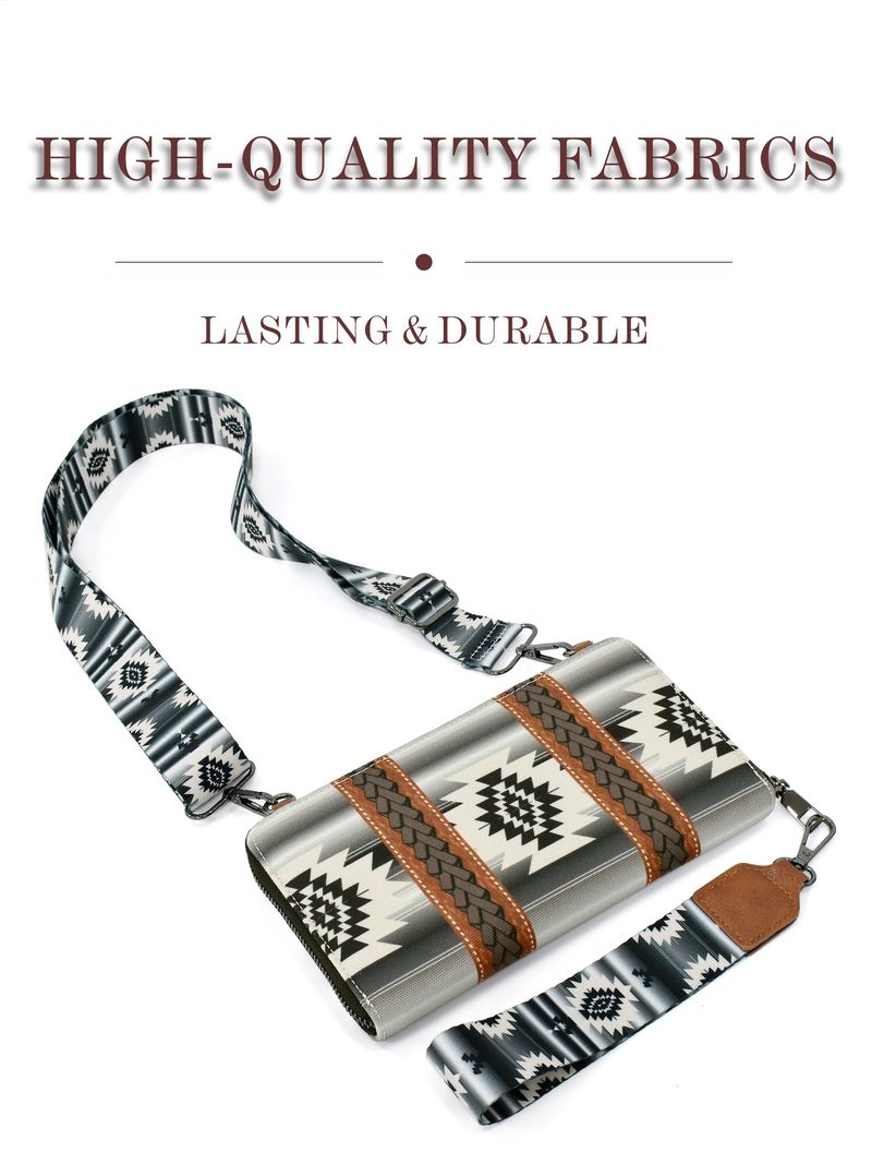Portfel Western Wristlet Bohemian Aztec Credit Card Holder Portfel Clutch Torba na ramię dla kobiet_voghion.com