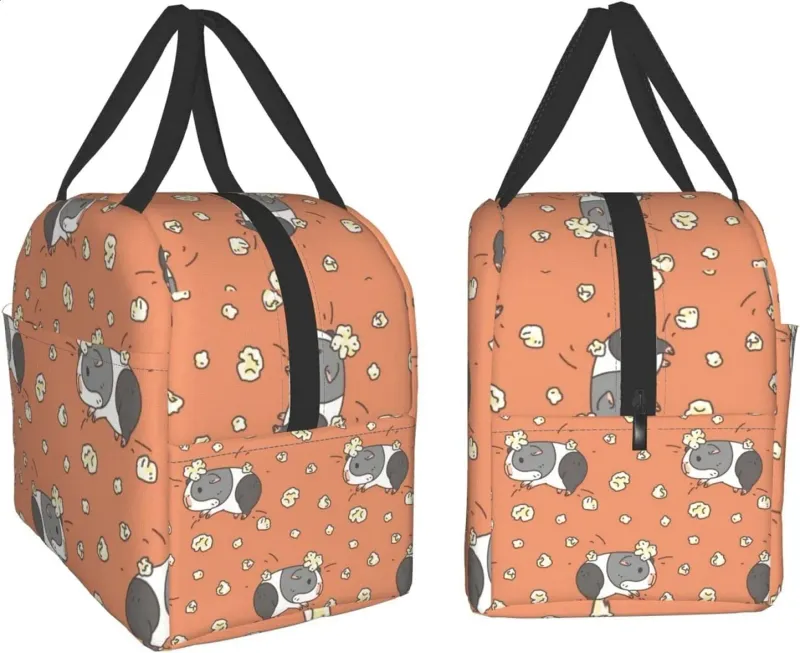 Meerschweinchen mit Popcorn-Lunchbox, isolierte, wasserdichte Tasche, wiederverwendbare Vordertasche, verwendet für Strandpicknicks 250318l_voghion.com