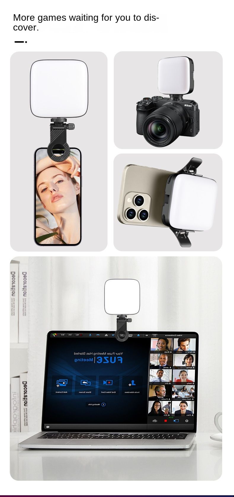 Selfie Stick Mobile Live Streaming Selfie Fill Light Rechargeable Handheld with Computer Photography Lighting Outdoor Soft Light Photography_voghion.com