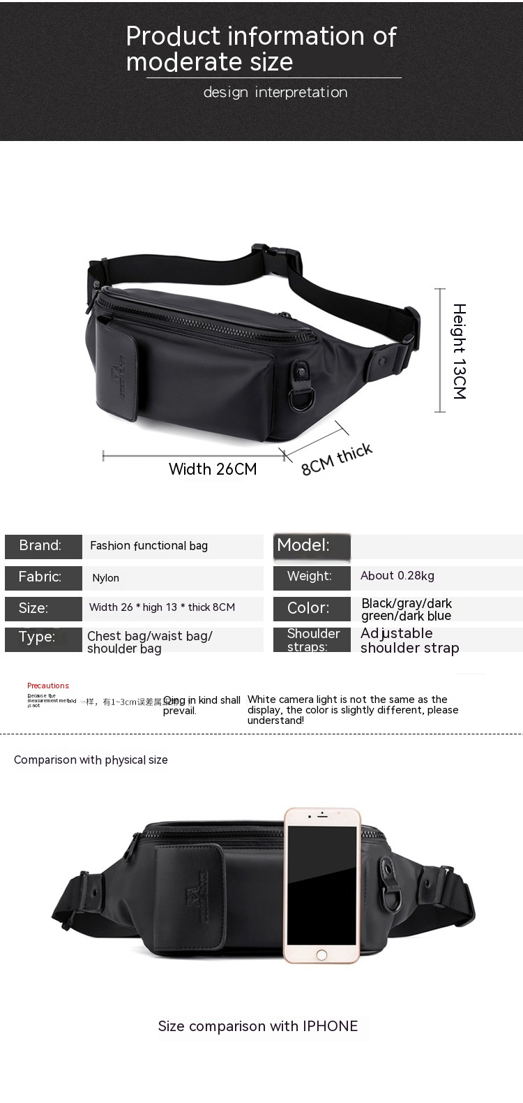 Nuovo marsupio da uomo tendenza moda borsa a tracolla multifunzionale borsa da petto casual di grande capacità borsa per cellulare da corsa all'aperto_voghion.com
