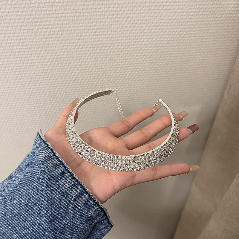 τσόκερ πολυστρωματική αλυσίδα κλείδας Bling προσωπικότητα μόδας υπερβολικό τσόκερ για γυναικεία αξεσουάρ_voghion.com