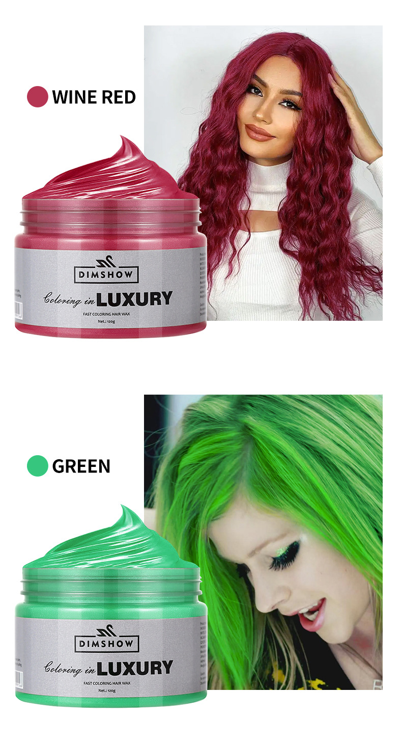 Temporary Hair Color Wax Diy Mud One-time Molding Paste Dye Cream Hair Gel for Hair Coloring Styling_voghion.com