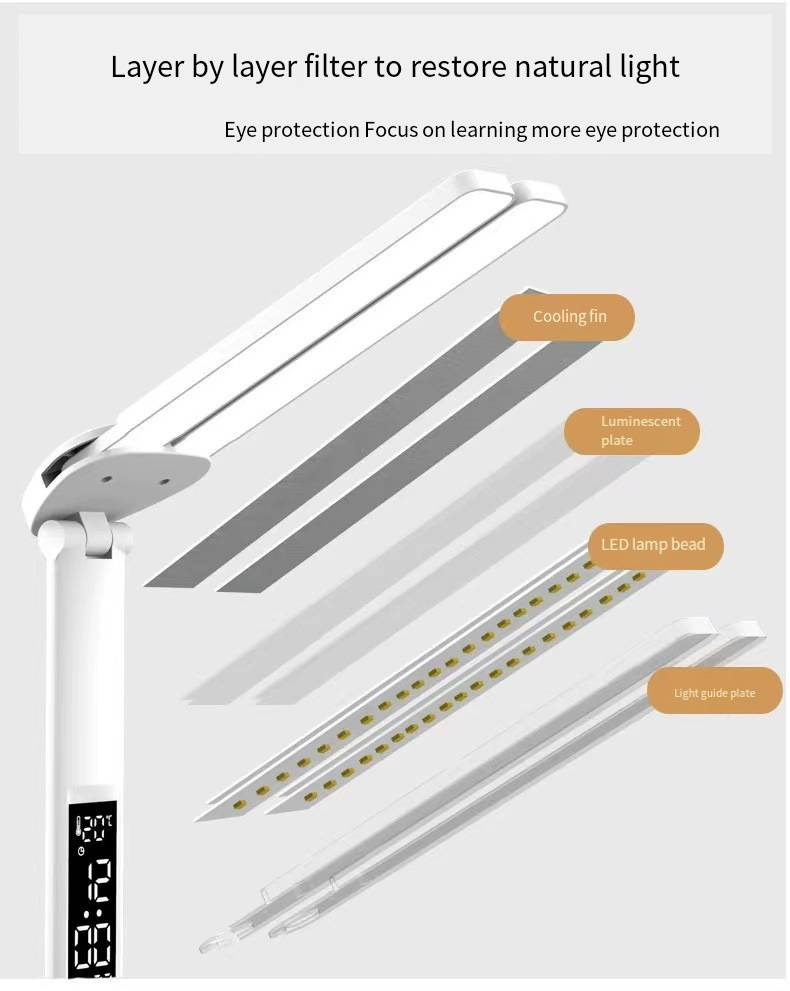 Desk lamp for study, special for college student dormitory, eye protection, plug-in bedside lamp, desk reading, multi-function pen holder lamp_voghion.com